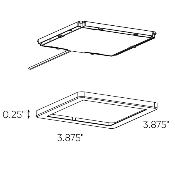 Dals Lighting Kit of 3 Ultra Slim Square Under Cabinet Puck Lights, 3PK K4006SQ-4K-WH